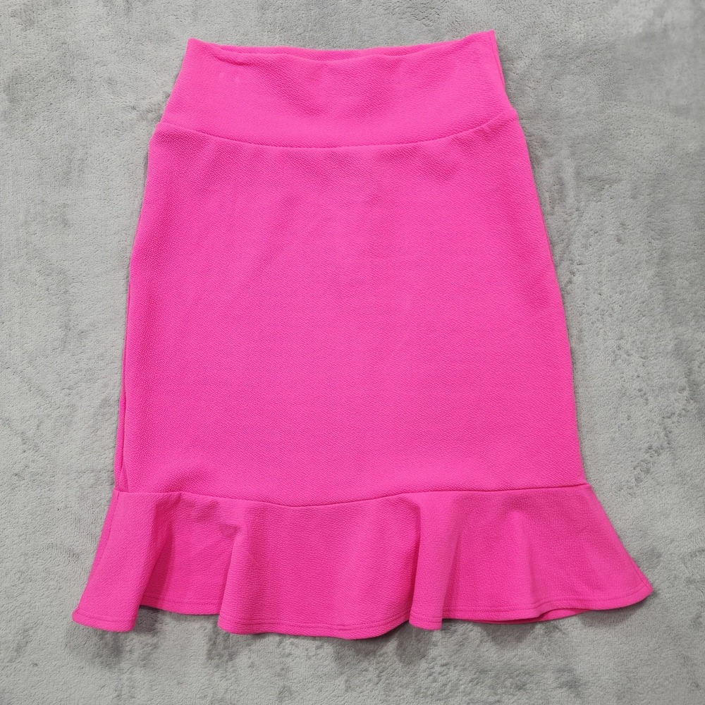 NEW Agnes & Dora Skirt Womens S Pink Trumpet Flounce Ruffle Hem Stretch Knee